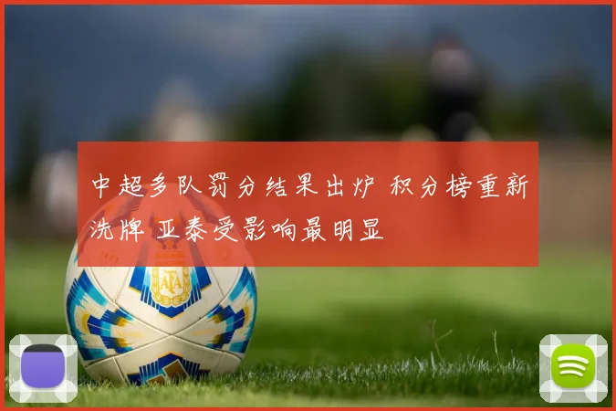 中超多队罚分结果出炉 积分榜重新洗牌 亚泰受影响最明显